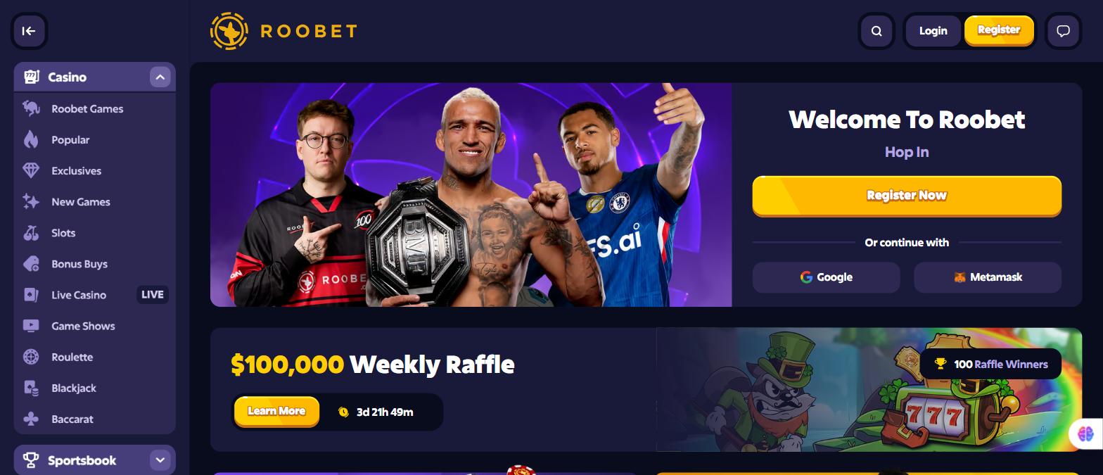 Roobet Casino [2026]: $100,000 Weekly Raffle – Resena LATAM